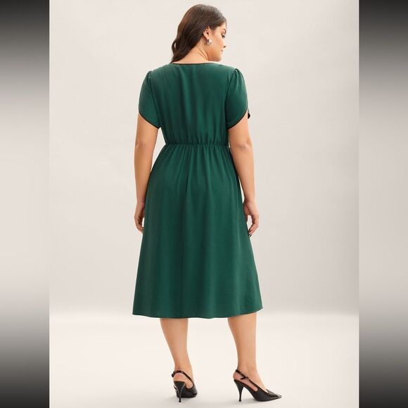 BloomChic Petal Sleeve Pleated Pockets Midi Dress – Size 1X - NWT - Picture 4 of 7